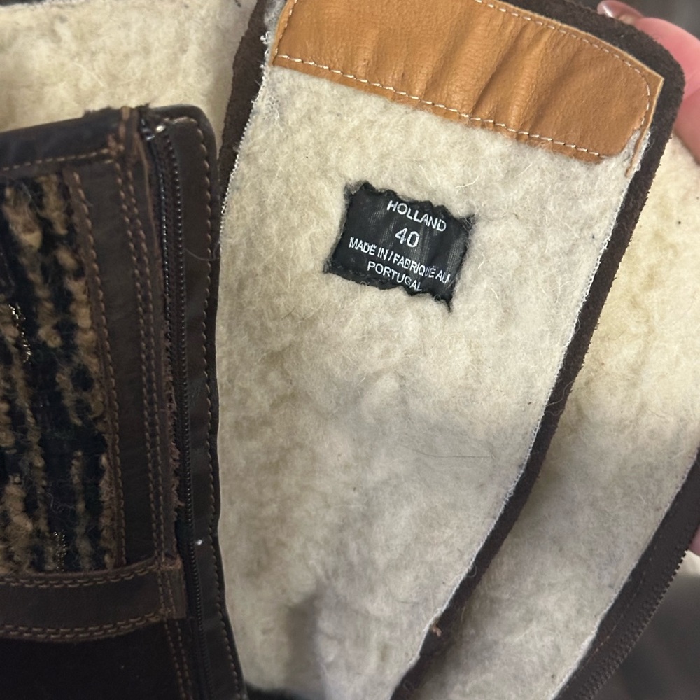 Bos & Co Holland Wool-Lined Waterproof Tall Boots Sz 40/9.5 Portugal ❄️🖤 - Picture 3 of 9